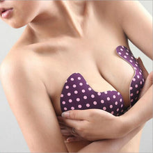 Women Push Up Silicone Selfadhesive Bras Backless Polka Dot Invisible Strapless Bra for Formal Dress CF