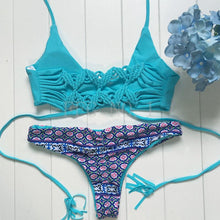 Beach Push up bikini women Bling swimsuit sexy Leopard bathing suit swimwear Deep V-shaped Bandeau bikini set B13 CF