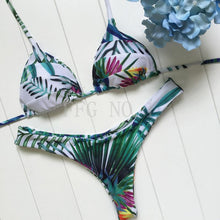 Beach Push up bikini women Bling swimsuit sexy Leopard bathing suit swimwear Deep V-shaped Bandeau bikini set B13 CF