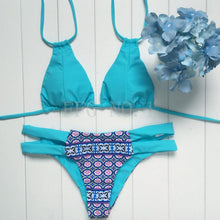 Beach Push up bikini women Bling swimsuit sexy Leopard bathing suit swimwear Deep V-shaped Bandeau bikini set B13 CF