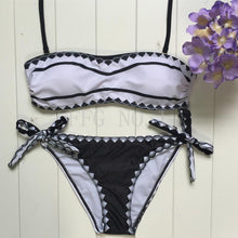 Beach Push up bikini women Bling swimsuit sexy Leopard bathing suit swimwear Deep V-shaped Bandeau bikini set B13 CF