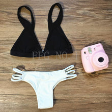 Beach Push up bikini women Bling swimsuit sexy Leopard bathing suit swimwear Deep V-shaped Bandeau bikini set B13 CF
