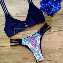 Beach Push up bikini women Bling swimsuit sexy Leopard bathing suit swimwear Deep V-shaped Bandeau bikini set B13 CF