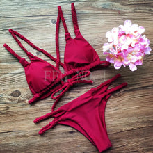 Beach Push up bikini women Bling swimsuit sexy Leopard bathing suit swimwear Deep V-shaped Bandeau bikini set B13 CF