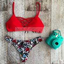 Beach Riot Sexy Floral bikini Print Women High Neck Halter Top Brazilian Swimwear Retro Racerback Caged Swimsuit N70ZN3 CF