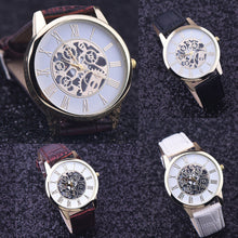 Best Deal Golden hollow watch Luxury Casual steel Men's Watch Business Imitate Mechanical Watch clock relogio CF