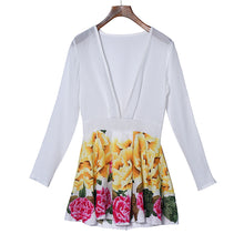 Best SellingTrendy Women Chiffon Dress Dresses Women Long Sleeve Party Flower Print Vestido Casual Mini Robe CF