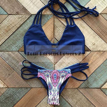 Bikini Brazilian bandage cross Sexy Lotus leaf edge Beach Swimwear Ladies Sexy Padded Crochet Bikini Swimwear C95 CF