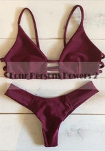 Bikini Brazilian bandage cross Sexy Lotus leaf edge Beach Swimwear Ladies Sexy Padded Crochet Bikini Swimwear C95 CF