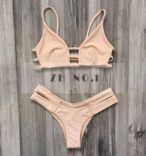 Bikini Sets plait bandage bikini top bra pad sexy brazilian women swimsuit print snakeskin cut out swimwear bottom NK26 CF