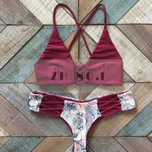 Bikini Sets plait bandage bikini top bra pad sexy brazilian women swimsuit print snakeskin cut out swimwear bottom NK26 CF