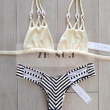 Bikini Sets plait bandage bikini top bra pad sexy brazilian women swimsuit print snakeskin cut out swimwear bottom NK26 CF