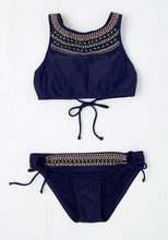 Bikinis Women swimming bathing suit Print High Neck Back cross Bikini set Padded top Low waist Bottom N443 CF
