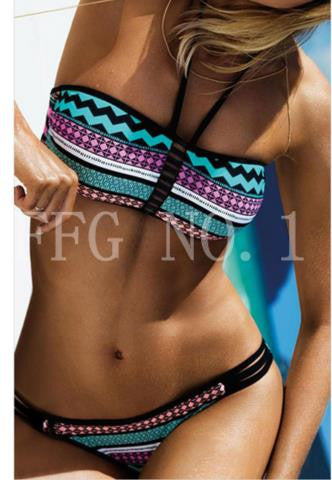 Black Sexy push up bikini strappy swimsuit swimwear women halter bathing suit bather biquini maillot de bain K138 CF