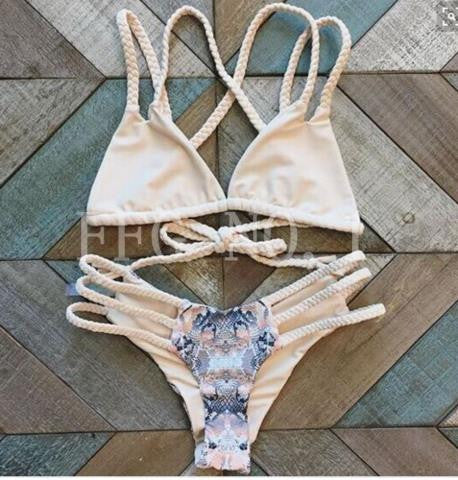 Black Sexy push up bikini strappy swimsuit swimwear women halter bathing suit bather biquini maillot de bain K141 CF
