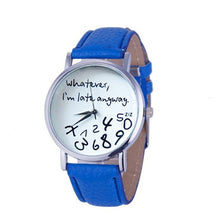 Bracelet Watch Women Casual Clock Women Men Leather Watch Wathever I am Late Anyway Letter Print Relogio CF