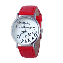 Bracelet Watch Women Casual Clock Women Men Leather Watch Wathever I am Late Anyway Letter Print Relogio CF