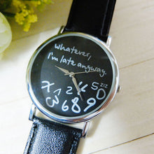 Bracelet Watch Women PU Leather Watches Whatever I am Late Anyway Letter Relogio Feminino Dress Clock CF