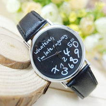 Bracelet Watch Women PU Leather Watches Whatever I am Late Anyway Letter Relogio Feminino Dress Clock CF