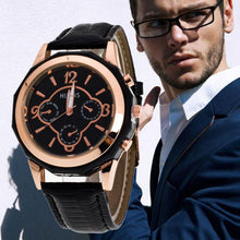 Analog Quartz Watch Men Top Luxury Watches Business PU Leather Wristwatches Clock Relogio Masculino CF