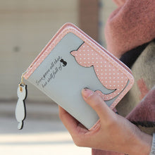 Lovely Cat Printed Wallet Leather Small Change Clasp Purse Money Card Holder Carteras Girls wallets Purses CF