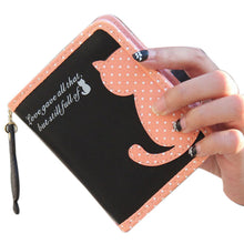Lovely Cat Printed Wallet Leather Small Change Clasp Purse Money Card Holder Carteras Girls wallets Purses CF