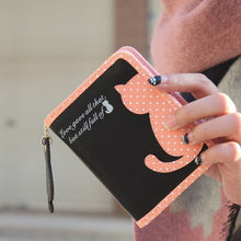 Lovely Cat Printed Wallet Leather Small Change Clasp Purse Money Card Holder Carteras Girls wallets Purses CF
