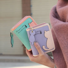 Lovely Cat Printed Wallet Leather Small Change Clasp Purse Money Card Holder Carteras Girls wallets Purses CF