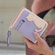 Lovely Cat Printed Wallet Leather Small Change Clasp Purse Money Card Holder Carteras Girls wallets Purses CF