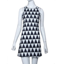 Brief American Styel Women Dress Geometric print Sexy Workwear Casual Sleeveless Party Beach Mini Dress CF