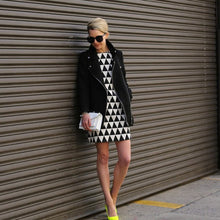 Brief American Styel Women Dress Geometric print Sexy Workwear Casual Sleeveless Party Beach Mini Dress CF
