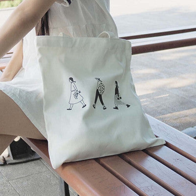 Canvas Women Bag Creative printing Shoulder Bag Casual Tote Handbag Totes Shopper Travel Beach Bags Bolsas CF