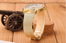 Casual Watch Quartz Watches Women Analog Steel Watches Relogio Feminino Crystal Roman Numerals Gold Mesh Clock Hour CF