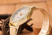 Casual Watch Quartz Watches Women Analog Steel Watches Relogio Feminino Crystal Roman Numerals Gold Mesh Clock Hour CF