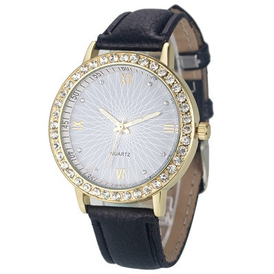 Casual Women Watch Montre Women's Crystal Diamond Watches Analog Leather Quartz Wrist Watch Dress Relogio CF
