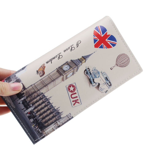 England Style Purses Women Wallet Love London British Flag Pattern Long Purse Clutch Wallet Bag Card Holder CF