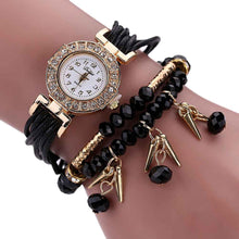 Bracelet Watch Weave Wrap Around Rhinestone Crystal Synthetic Chain Dress Clock Relogio Feminino Gift CF
