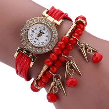 Bracelet Watch Weave Wrap Around Rhinestone Crystal Synthetic Chain Dress Clock Relogio Feminino Gift CF