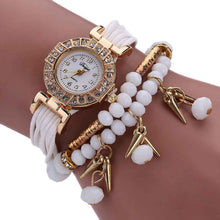 Bracelet Watch Weave Wrap Around Rhinestone Crystal Synthetic Chain Dress Clock Relogio Feminino Gift CF