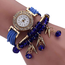 Bracelet Watch Weave Wrap Around Rhinestone Crystal Synthetic Chain Dress Clock Relogio Feminino Gift CF