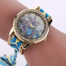 Bracelet Women Watch Ladies Dress Clock Braided Band Rhinestone Quartz Wristwatch Relogio Feminino CF
