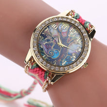 Bracelet Women Watch Ladies Dress Clock Braided Band Rhinestone Quartz Wristwatch Relogio Feminino CF