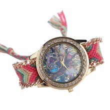 Bracelet Women Watch Ladies Dress Clock Braided Band Rhinestone Quartz Wristwatch Relogio Feminino CF