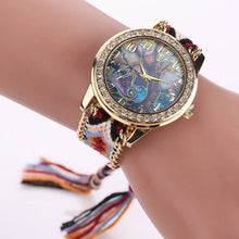 Bracelet Women Watch Ladies Dress Clock Braided Band Rhinestone Quartz Wristwatch Relogio Feminino CF
