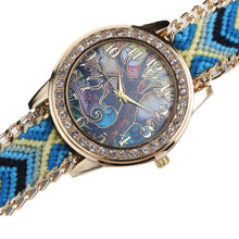 Bracelet Women Watch Ladies Dress Clock Braided Band Rhinestone Quartz Wristwatch Relogio Feminino CF
