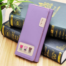 Designer Long Walet Women Wallets Hasp Clutch Bag Bear Pattern Ladies Women's Purse Carteras Cuzdan CF