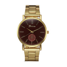 Geneva Gold Watch Women Relogio Feminino Crystal Stainless Steel Strap Analog Bracelet Dress Clock CF