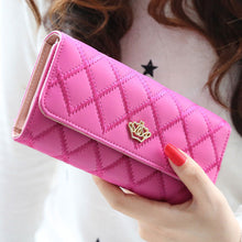Leather Women's Purse Trendy Wallet Crown Women Purse 3D Long Designer Money Clip Carteira Feminina CF