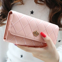 Leather Women's Purse Trendy Wallet Crown Women Purse 3D Long Designer Money Clip Carteira Feminina CF