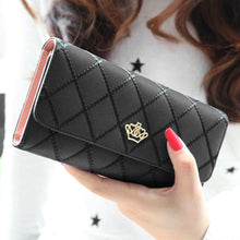 Leather Women's Purse Trendy Wallet Crown Women Purse 3D Long Designer Money Clip Carteira Feminina CF